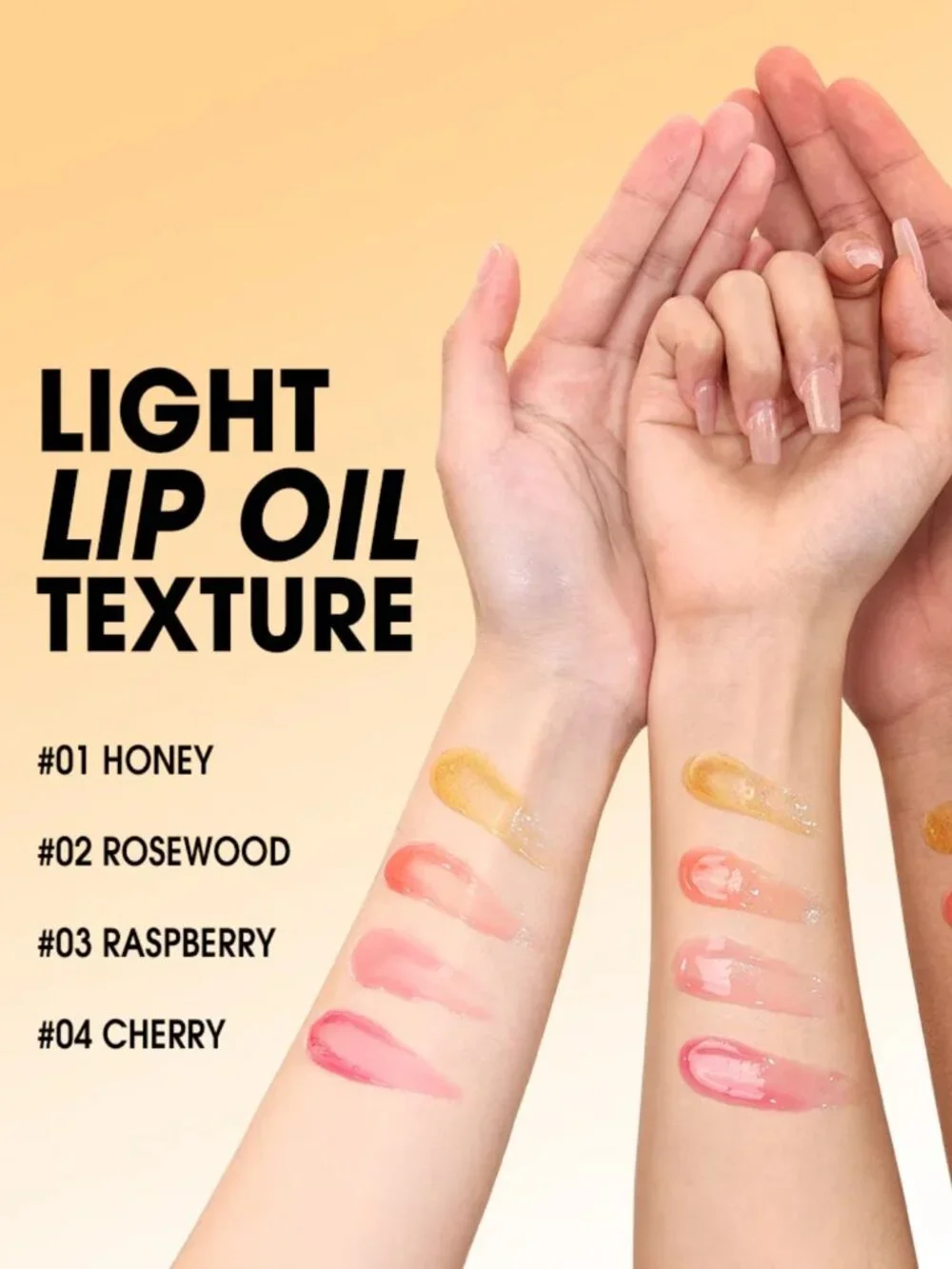O.TWO.O Hydrating Lip Oil Gloss – Moisturizing Lip Care, Glossy Finish, Cherry